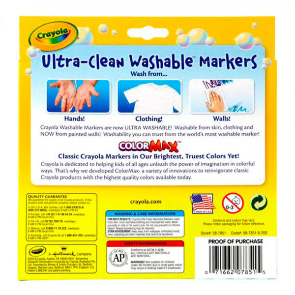 Caja 8 Marcadores Lavables Ultra-Clean Crayola - Imagen 2