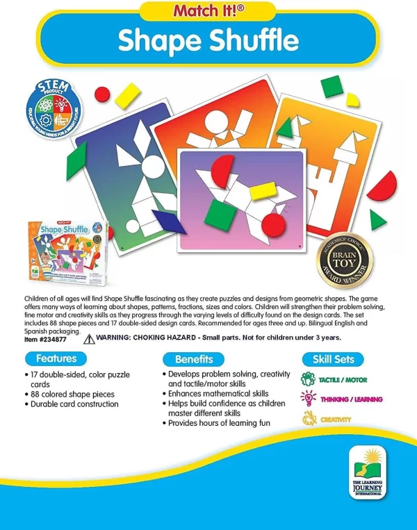Juego Rompecabezas Matemáticas Shape Shuffle Clever Kids - Imagen 3