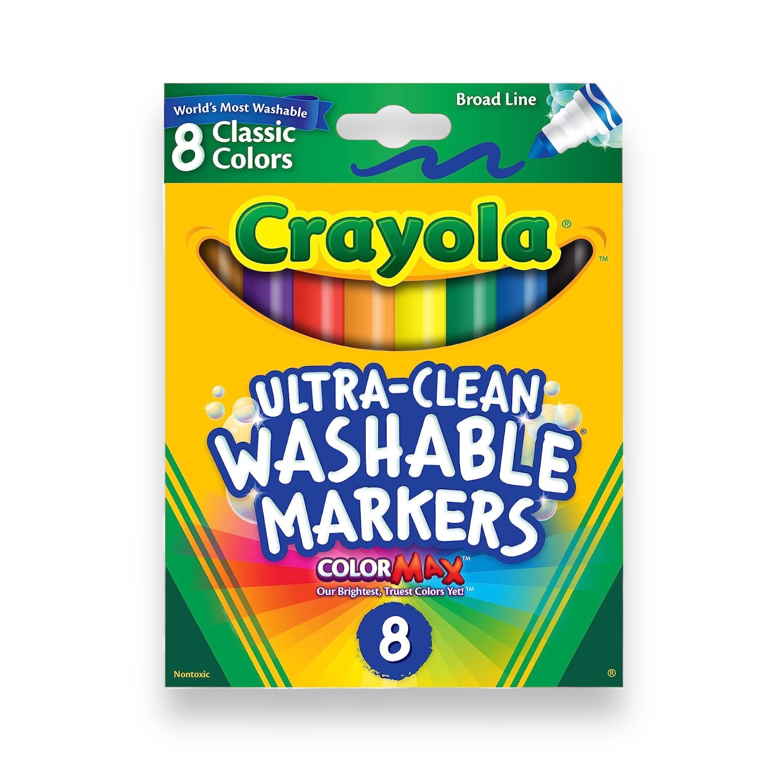 Caja 8 Marcadores Lavables Ultra-Clean Crayola