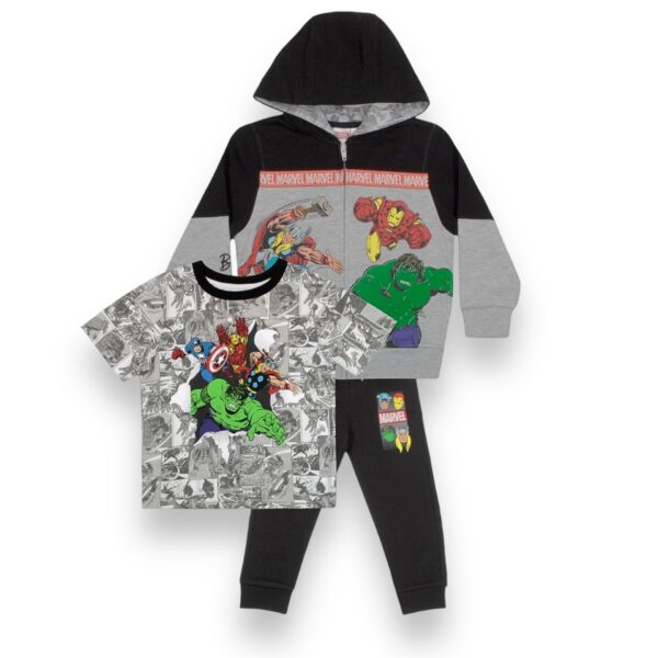Conjunto Niños Polerón, polera y jogger Superhéroes Marvel