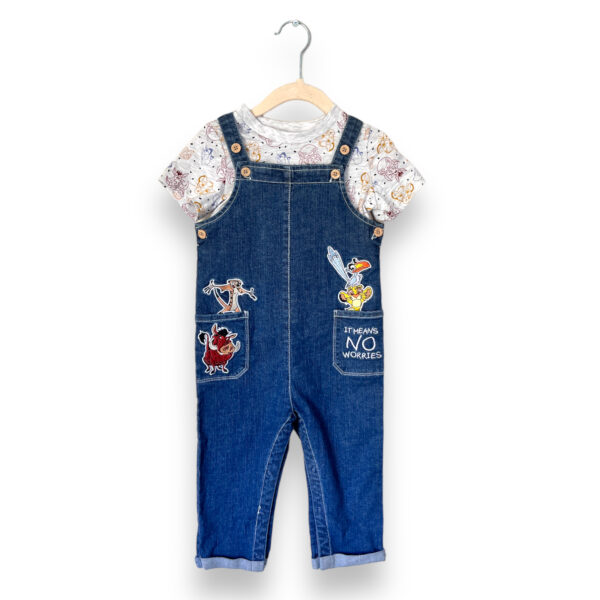 Conjunto Bebé Jardinera y Polera Rey León