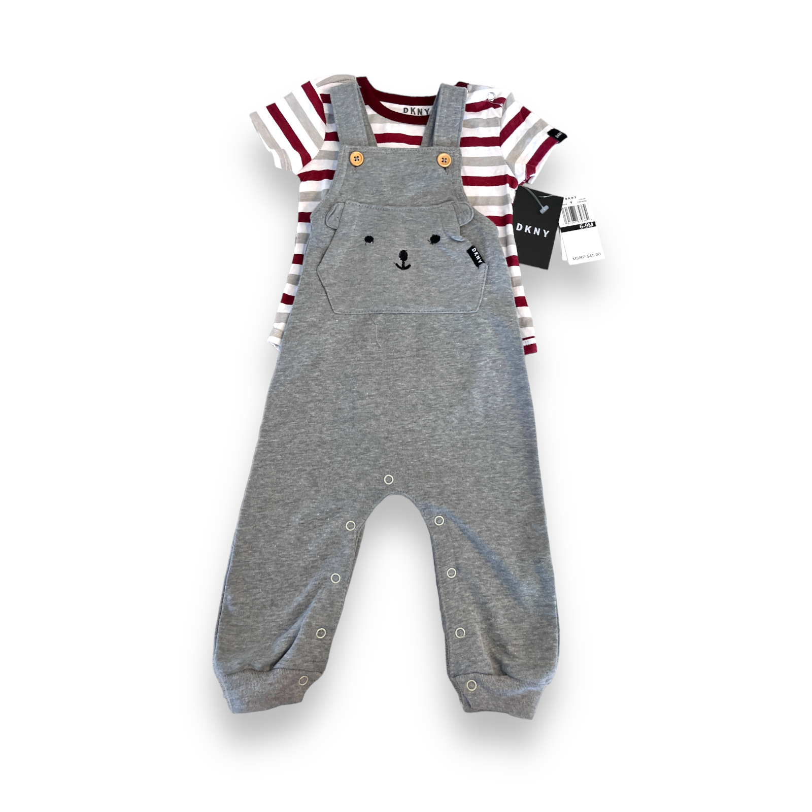 Conjunto Bebé Jardinera y Polera DKNY