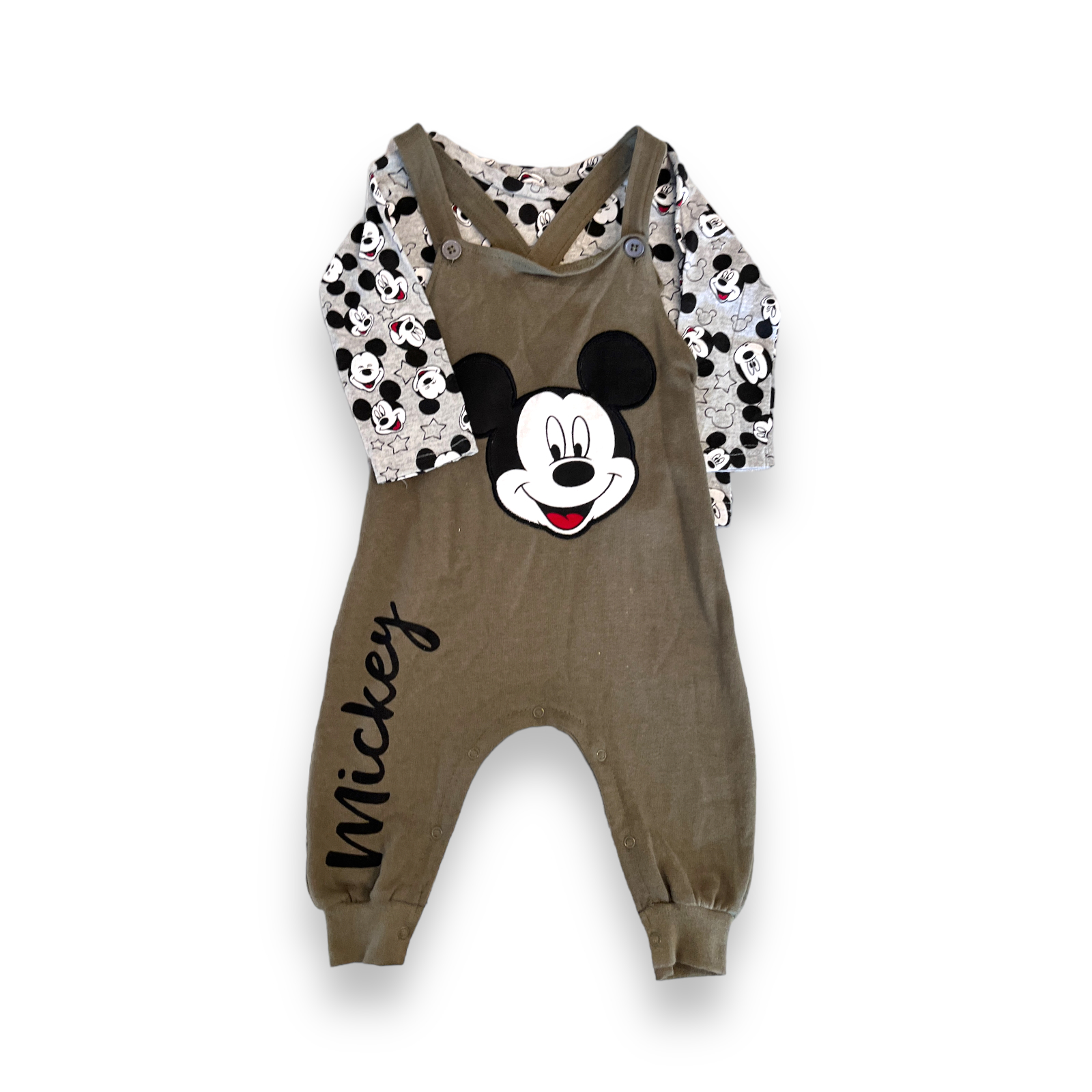 Conjunto Bebé Jardinera y Polera Mickey Mouse