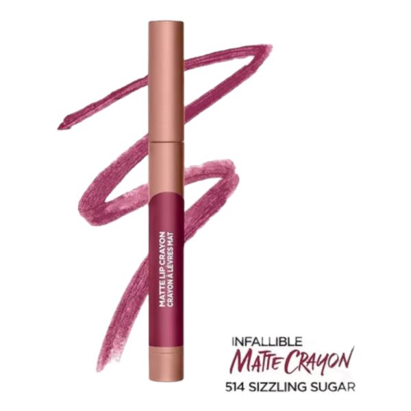 Lápiz Labial Infallible Matte Crayon L'Oreal Sizzling Sugar - Imagen 2