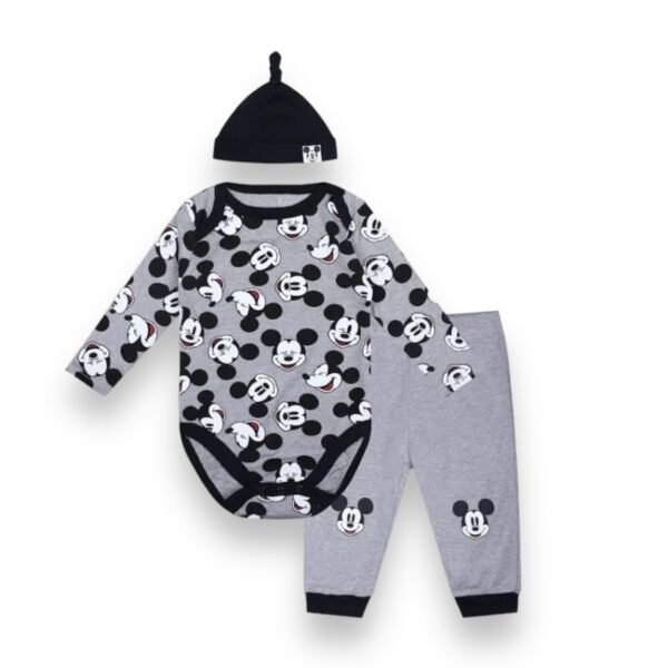 Conjunto Bebé Body Pantalón y Gorro Mickey Mouse