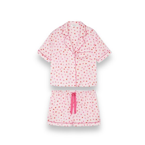 Pijama Mujer Satín Corazones