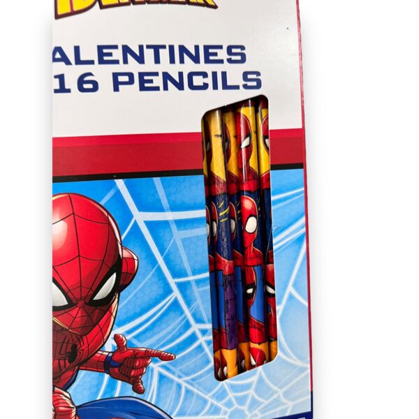 Set San Valentín 16 Lápices y Cartas Spiderman - Imagen 3