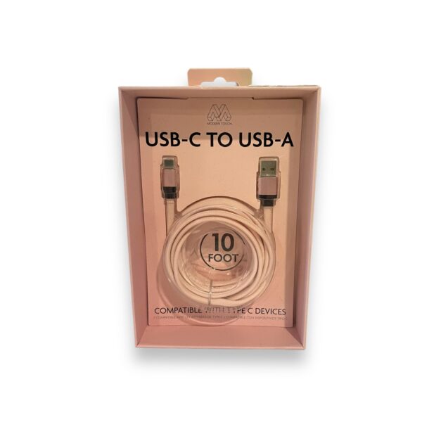 Cable USB 3mts Entradas Tipo C y A