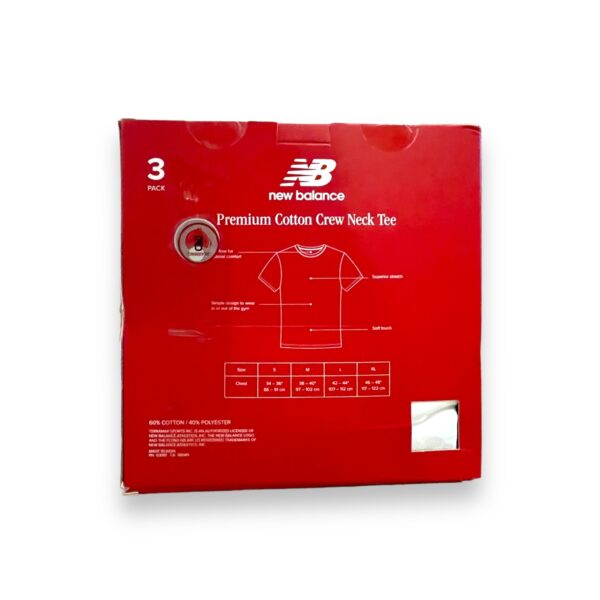Pack 3 Poleras Blancas Hombre New Balance - Imagen 2