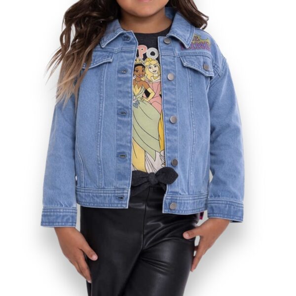 Conjunto Niñas Chaqueta Denim y Polera Princesas Disney