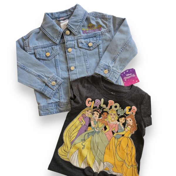 Conjunto Niñas Chaqueta Denim y Polera Princesas Disney - Imagen 5