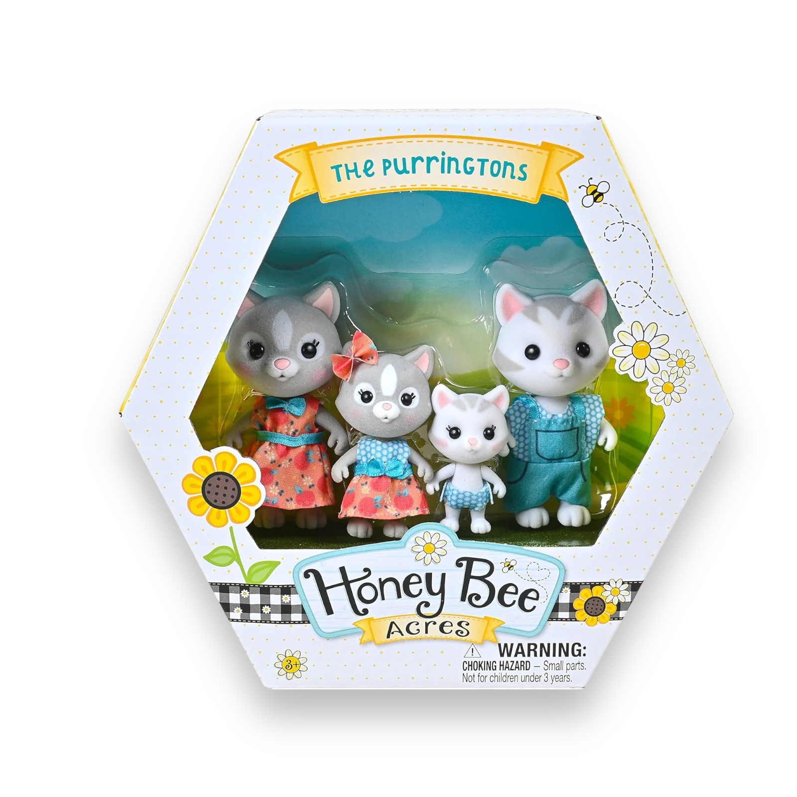 Honey Bee Acres The Purringtons Familia de 4 Gatos